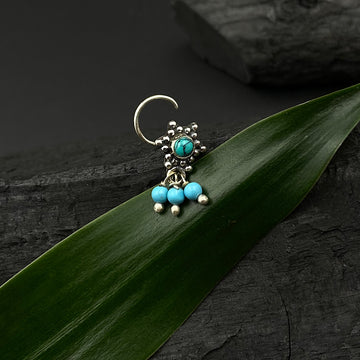 Turquoise Star Nose Pin